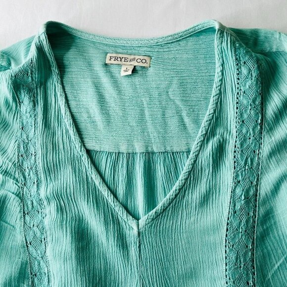 Frye & Co Green Crystal Springs Dress Size L Lined V Neck New With Tags - Picture 12 of 15